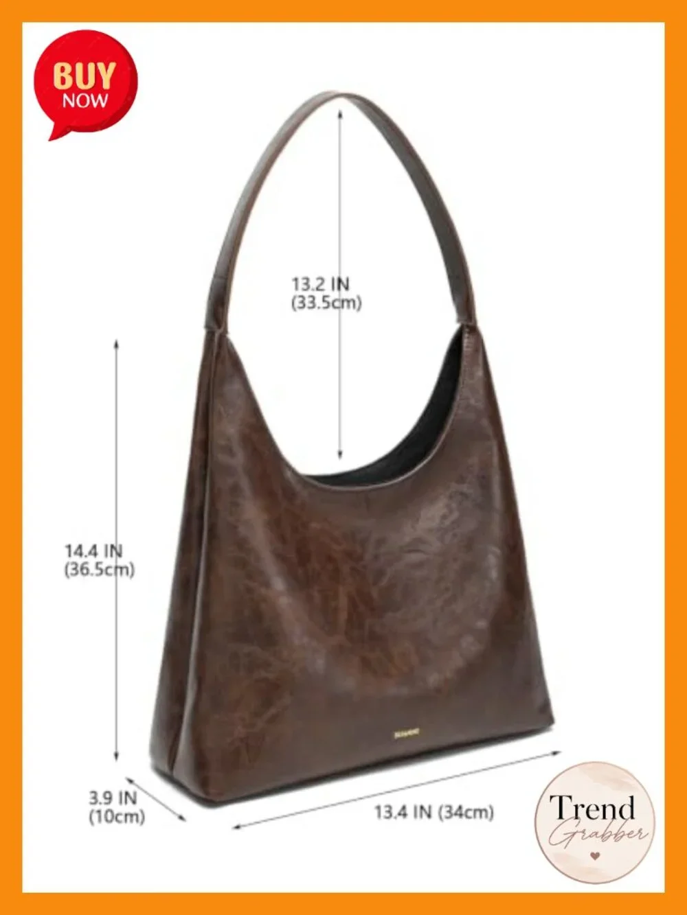 Vegan Leather Hobo Bag for Women Slouchy Shoulder Tote Purse